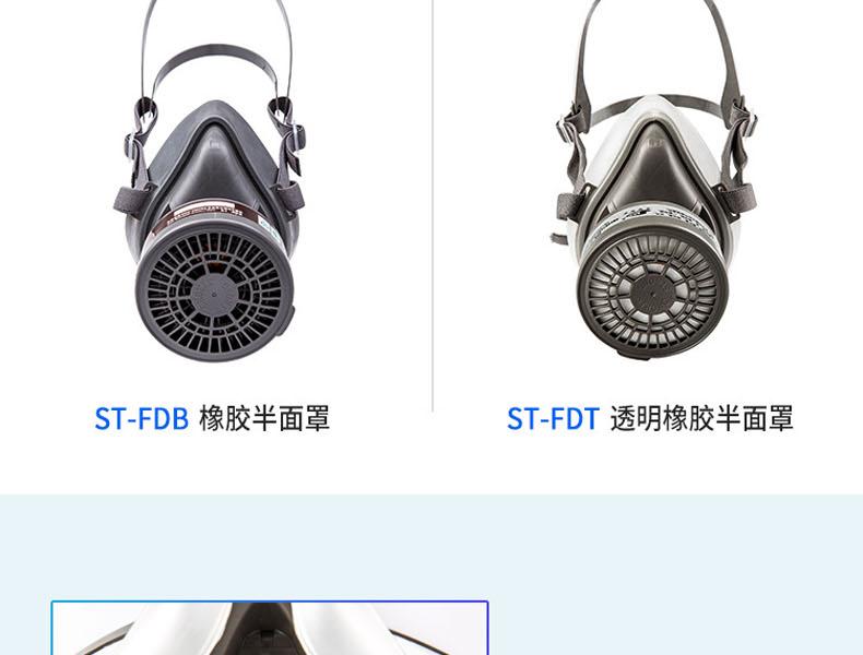 思創ST-FDT透明橡膠半面罩防毒面具圖片6