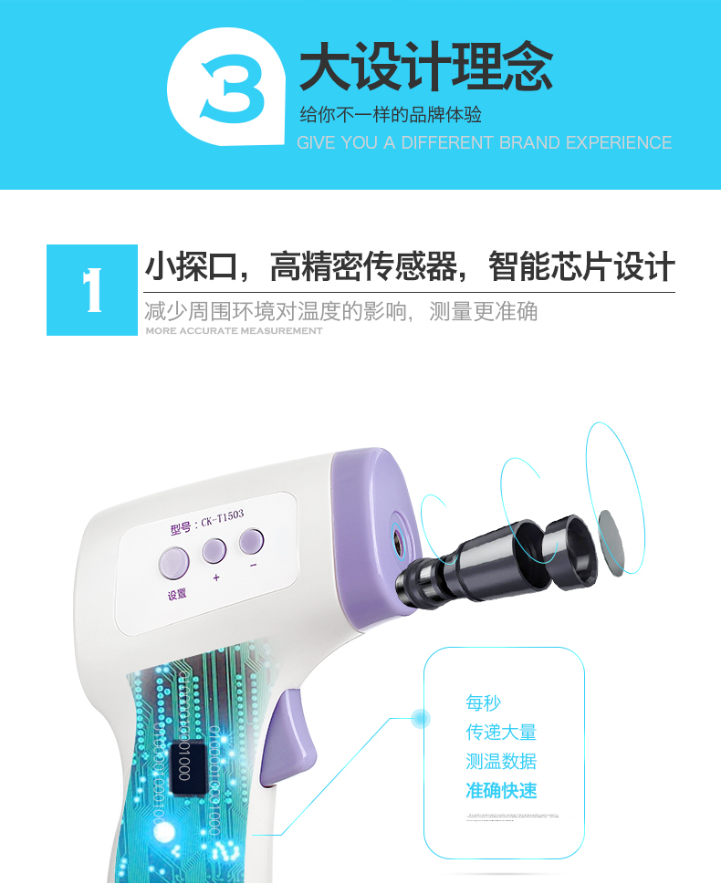 長坤CK-T1501非接觸式紅外體溫計(jì)圖片4