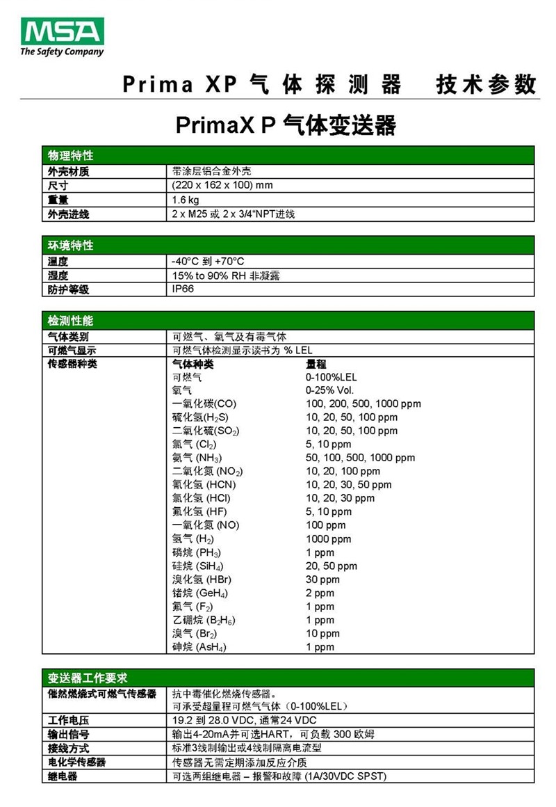 梅思安10123832PrimaXP固定式檢測器圖片7