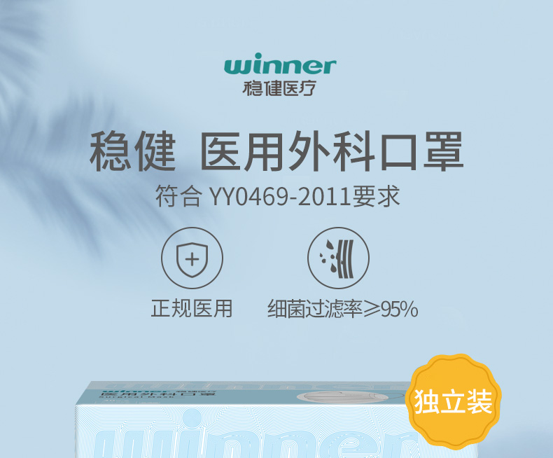 穩健07683一次性醫用外科口罩圖1