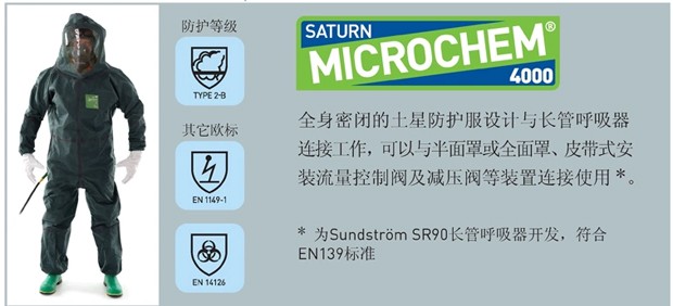 微護(hù)佳GR40-T-99-126-02MC4000阿波羅內(nèi)置呼吸器全身防化服圖片1