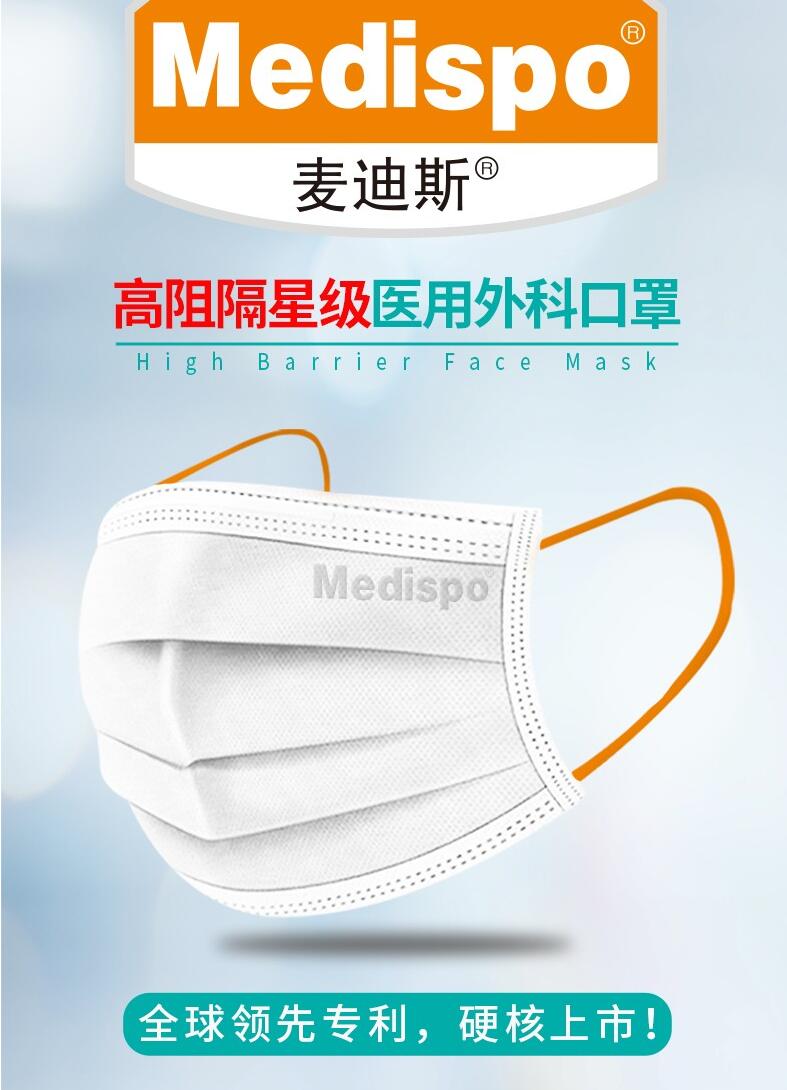 麥迪斯高阻隔三星防護醫用外科口罩圖片