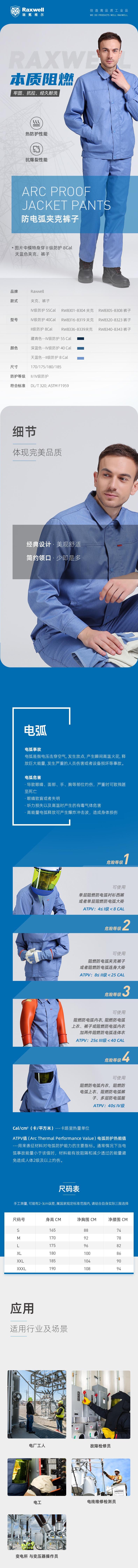瑞氪維爾RW8317深藍(lán)色防電弧夾克圖片