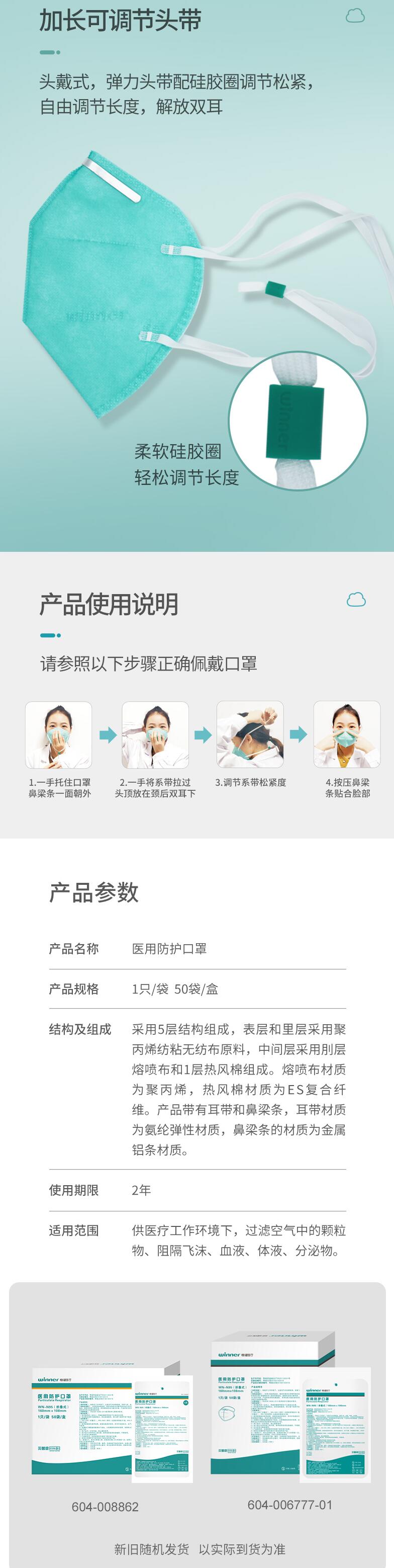 穩健604-008862頭戴式N95醫用防護口罩圖片2