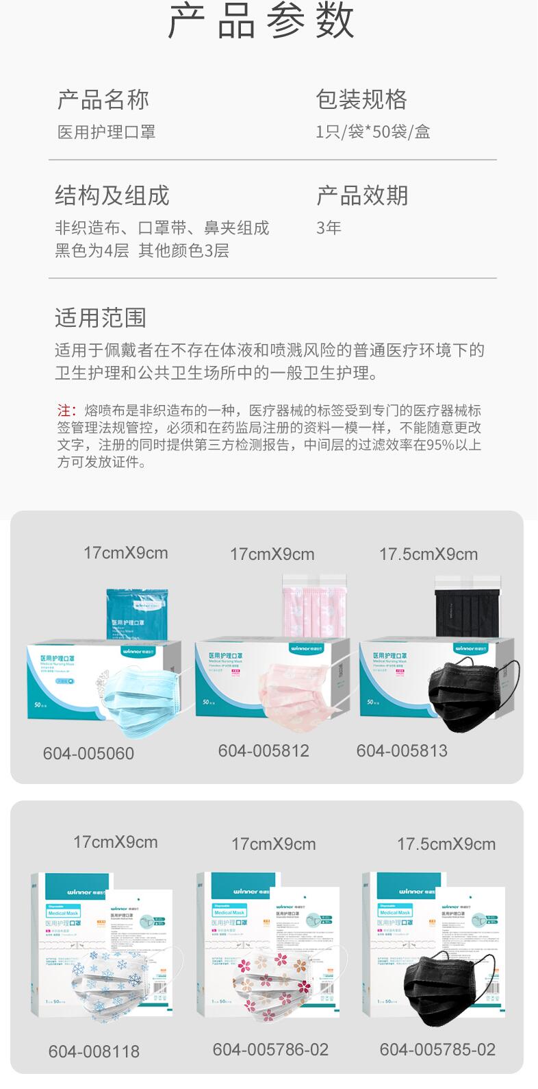 穩健604-005060滅菌一次性醫用口罩圖片2