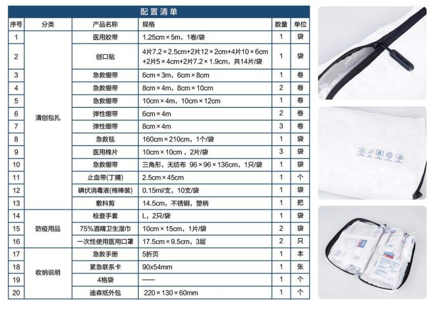 藍帆醫療CZ-DS001迪森紙款車載急救包圖片