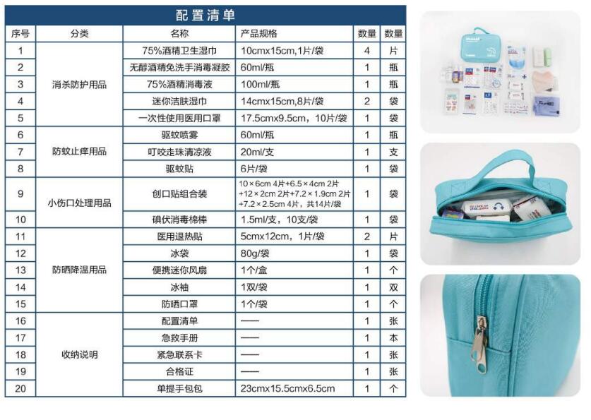 藍帆醫療HW-B003防暑降溫急救包圖片