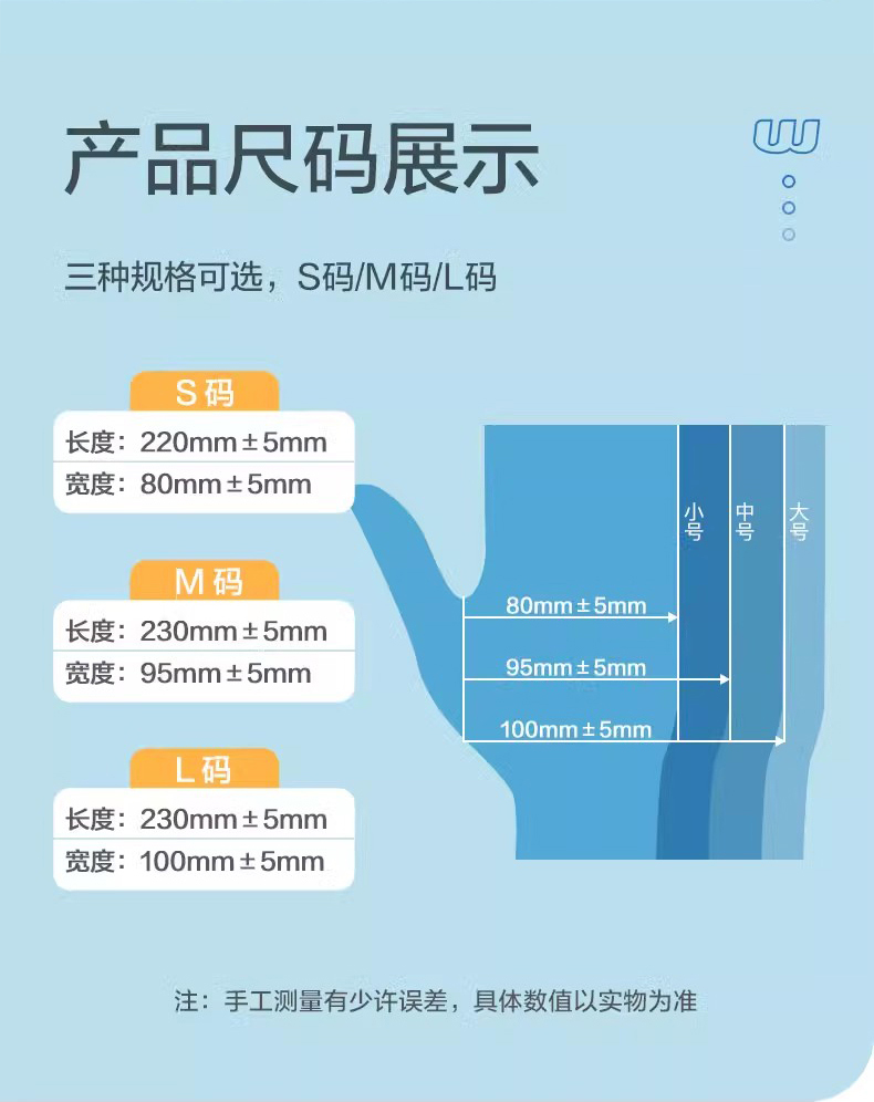 高邦604-010051一次性使用非滅菌醫用橡膠檢查手套小號S碼11