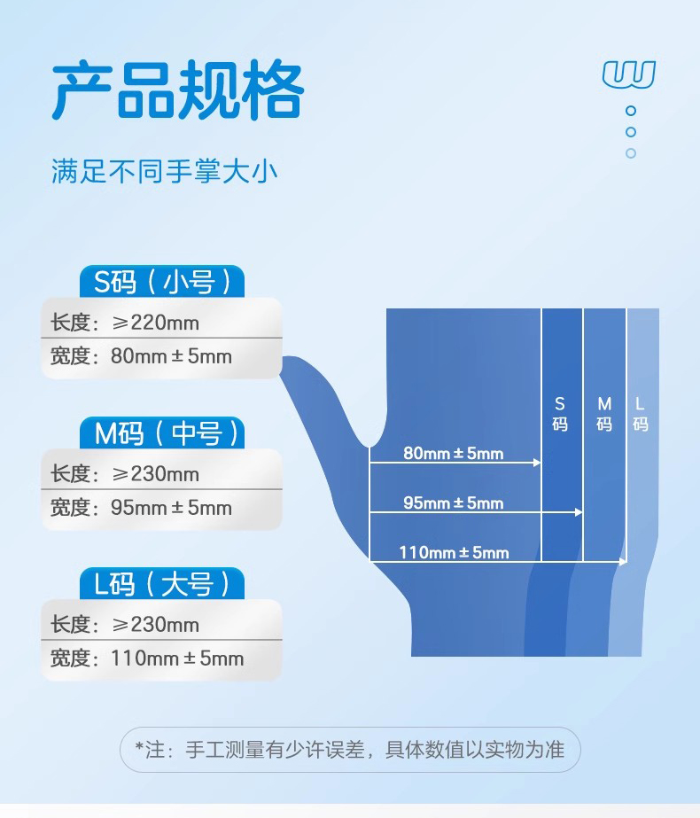 高邦604-010058無粉麻面一次性使用醫用橡膠檢查手套M碼10