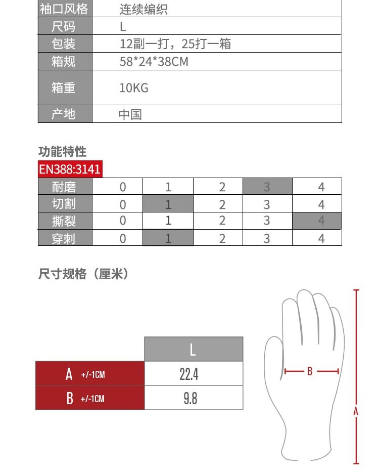 PIP 40-740白色耐磨勞保手套圖片9