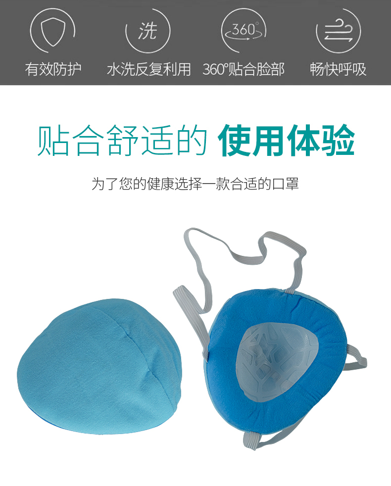 藍(lán)星SC-009（IP）頭戴式KN95活性碳全棉防塵口罩2