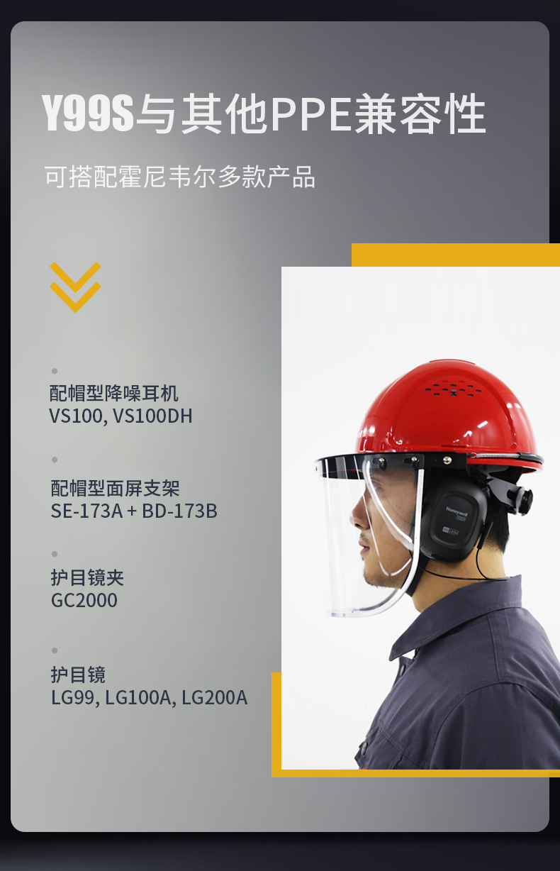 Honeywell霍尼韋爾Y99BNP107S Y99S系列ABS不帶通風孔四鍵快插下頦帶藍色安全帽6