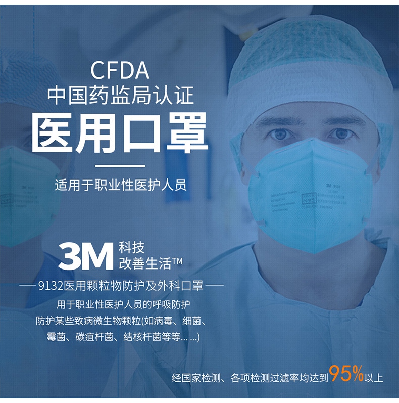3M9132口罩N95醫用防護口罩圖片
