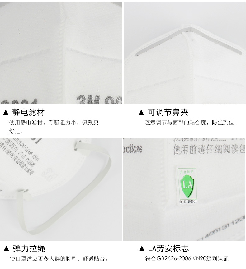 3m9001口罩可調拉繩設計，佩戴舒適
