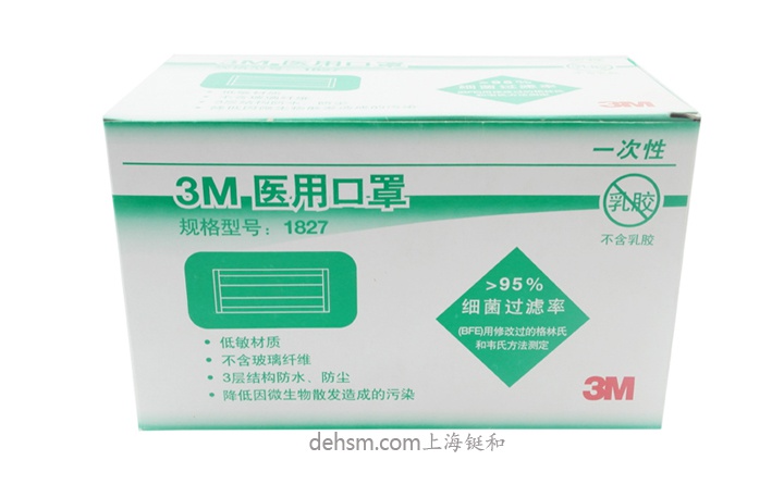 3M1827醫(yī)用外科口罩整盒包裝圖
