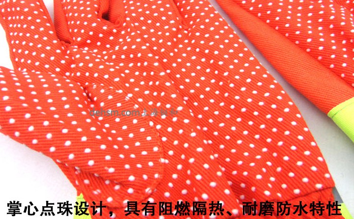 DH21597消防手套掌心點珠設計