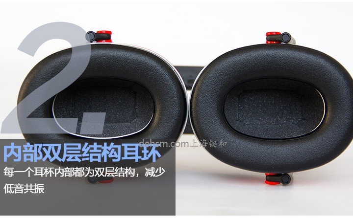 3M X3A頭戴式高降噪隔音耳罩內部雙層結構耳環，減少低音共振
